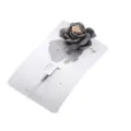 Spilla con fiore di rosa in tessuto grigio accessorio spilla per abbigliamento moda - Grigio scuro