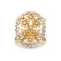 Gold camellia flower scarf ring brooch crystal rhinestone multi-functional coat belt buckle - Gold Camellia