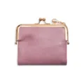 Elegante Damen Kurzbrieftasche mit Retro Kussverschluss Münzfach und kompaktem Faltkartenhalter Design. - Rosa