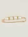 Spilla di serraggio in vita con perle e strass per donne, elegante fibbia anti-esposizione. - Taglia L / Bianco