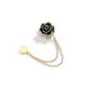 Prachtige zwarte roos magnetische broche met gouden ketting stijlvolle kleding clip voor dames. - 494# zwart