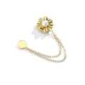 Gouden magnetische broche met parel en dubbele ketting voor sjaals, omslagdoeken en kleding. - 508# Hoeden