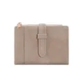 Women short PU leather wallet khaki bi-fold coin purse compact card holder handbag - Gray