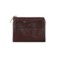 Dark brown PU leather short wallet vintage coin purse card holder compact daily accessory - Coffee