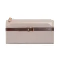 Dames lange portemonnee PU suède kleurencombinatie met riemgesp stijlvolle clutch - Broken Wit