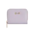 Minimalist purple short wallet for women with gold clasp, compact card holder coin purse. - Light Purple