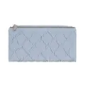 Hellblaue lange damesportemonnee met elegant geweven ruitpatroon en metalen sluiting SKU. - Blassblau