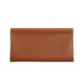 Braune Leder Quetsch-Tasche Litchi Muster Große Tragbare Münzbörse Minimalistische Tasche - Braun