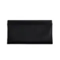 Minimalistische schwarze Litchi Muster Leder Federrahmen Tasche Münzbeutel Brillenetui - Schwarz