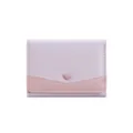 Koreaanse minimalistische korte portemonnee voor dames met schattig hart en mooie zachte kleur. - Lichtpaars