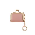 Mini borsellino in pelle rosa grazioso telaio in metallo portachiavi custodia gioielli - Rosa
