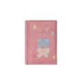 Pink denim tri-fold wallet with cute embroidered bows. Compact size for daily use. - Pink