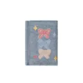 Denim bow trifold wallet for women, stylish cute compact purse with secure closure. - Light Blue