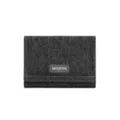 Dark grey denim short wallet, compact lightweight ladies coin purse with modern style design. - Black