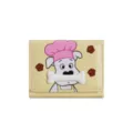 Cute cartoon dog print trifold wallet for women, fashionable PU leather card holder coin purse. - Yellow