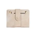 Women short denim wallet card holder stylish purse compact design for casual daily use. - White