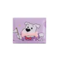 Purple cute cartoon dog short trifold wallet for women, stylish card holder purse bag. - Light Purple