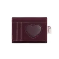 Portefeuille Pliant en Jean avec Fenêtre Cœur Porte-Carte Étudiant Bordeaux! - Rouge