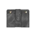 Women denim short wallet card holder stylish mini coin purse compact daily casual fashion use - Black