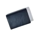 Porte-cartes en cuir noir et petit portefeuille court pour femmes, porte-monnaie compact. - Noir