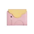 Niedliches Elefanten Design Damen Kurze Brieftasche Rosa Gelbe Leder Kartenetui Tasche - Rosa