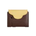 Braun gelbe Elefanten Leder Geldbörse süßer Kartenhalter kompakter Organizer für Damen - Kaffeebraun