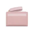 Rosa bifold kurze Geldbörse mit Handschlaufe und Reißverschluss, stilvolles Kartenetui. - Rosa