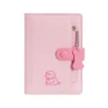 Porta passaporto rosa grazioso con disegno di cagnolino per viaggi e organizzazione carte. - Rosa