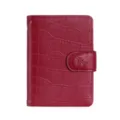 Roter Kroko Leder Reisepass Hülle Reisekarten Inhaber Brieftasche Etui Organizer - Weinrot