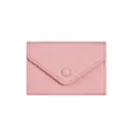 Pink leather envelope card holder, ultra-thin minimalist wallet for women and girls. - Light Pink