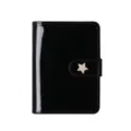 Mini agenda M5 de charol negro, elegante cuaderno de notas de bolsillo para diario. - Negro