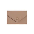Minimalist leather envelope card holder, slim wallet for women, beige daily coin purse. - Khaki