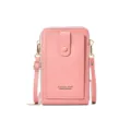 Borsa a tracolla rosa da donna in pelle PU piccola borsetta porta cellulare elegante - Rosa