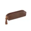 Dunkelbraune Mini PU-Leder Münzbörse mit Reißverschluss, kompaktes kleines Portemonnaie. - Kaffeebraun