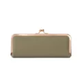 Olive green kiss lock glasses case portable storage pouch vintage design cosmetic bag chic style - Light Green