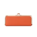 Oranger Kussverschluss Etui tragbare Sonnenbrille Tasche stilvolle Leder Schmucktasche Damen - Orange