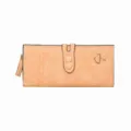 Dames lange matte portemonnee met kwast hanger vakken voor kaarten modeaccessoire - Aardgeel