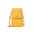 Gelbe Mini Umhängetasche für Damen, PU Leder Handy Tasche mit goldener Hardware. - Gelb