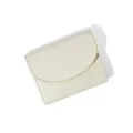 Minimalist solid color women card holder compact small leather wallet stylish daily use purse - White