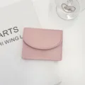 Minimalistische rosa Damen Münzbörse Kartenetui, schicke PU Leder Geldbörse für den Alltag. - Koreanischer minimalistischer Stil / Rosa