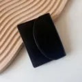 Schwarze minimalistische Geldbörse, einfarbiges Kartenetui für Damen im Alltag - Schwarz