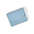 Hellblaue Mini-Kartenbrieftasche, kompakte PU-Leder-Münztasche mit Klappe und Nähten. - Blau