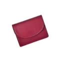 Minimalistische rote Leder Münzbörse kompakte Kartenetui für Damen täglich tragbar elegant - Koreanischer minimalistischer Stil / Rot