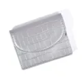 Silbernes Krokodil Muster PU Leder Münzgeldbörse Kartenetui Mini Geldbörse minimalistisch. - Krokodilmuster-Stil / Silber
