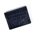 Glänzendes Krokodilmuster Leder Kartenetui und Mini Portemonnaie für Damen in eleganter Optik. - Krokodilmuster-Stil / Schwarz