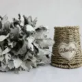 Dried silver leaf chrysanthemum bouquet for wedding floral arrangement and box decor detail shot. - 1 Bundle