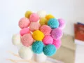 Dettaglio bouquet di sfere di craspedia preservate colorate, decorazione floreale DIY - 20 steli per mazzo / Billy balls colorate
