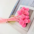 Preserved pink craspedia dried flower bouquet for DIY home decoration and creative gifts. - 20 Stems per Bunch / Deep Pink