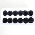 Konservierte Rosenköpfe, schwarze Ewigkeitsblumen 12 Stk für DIY Geschenke und Gestecke - 10 Blumen/Box / Schwarz