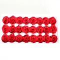 Rose rosse stabilizzate sfuse in vassoio bianco, ideali per bouquet fai-da-te e confezioni regalo. - 21 fiori/scatola / Rosso